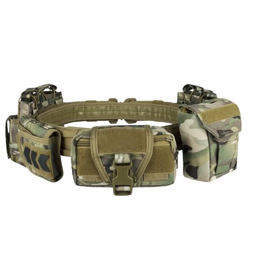 YAKEDA Cp Tactical Battle Belt Set with Pouches - Quick Release Airsoft Duty Belt for Men