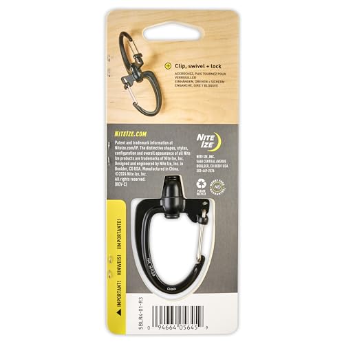 S-Biner 360 SlideLock Dual Carabiner - Swivel Design, Black