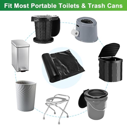 Portable Toilet Bags - 25 Pack Biodegradable 8 Gallon Camping Waste Bags