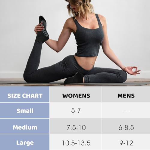 AURUZA Grip Socks for Women Men Pilates Non Slip Yoga Sock with Grips