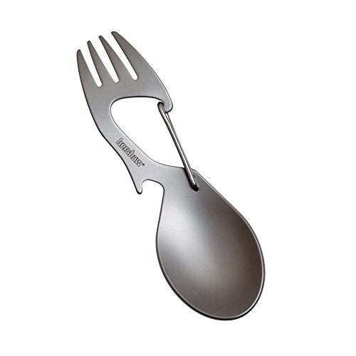 Multi-Tool Spork with Carabiner & Bottle Opener - Silver