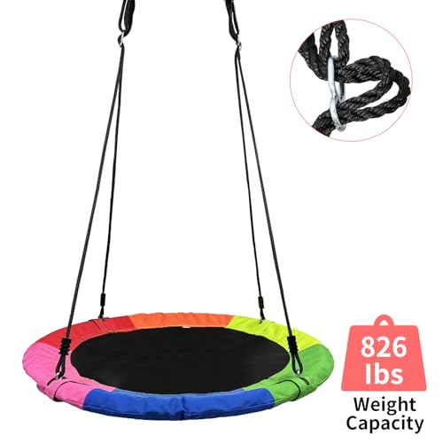Xapigo 40 Inch Multicolor Tree Swing for Kids & Adults, Heavy Duty 900D Fabric