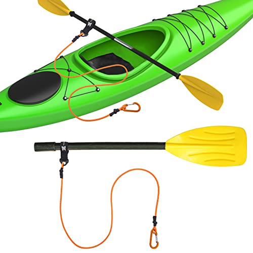 Kayak Paddle Leash - Lightweight Coiled for Fishing & Boating - Orange, 1 Pack