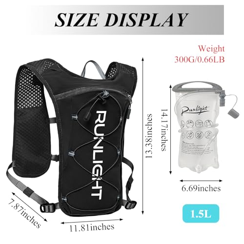 Lightweight Hydration Running Vest for Men & Women - Black