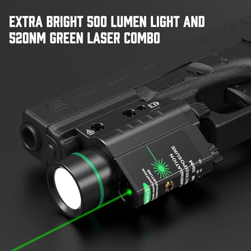 Feyachi Red/Green Laser Flashlight Combo 500 Lumen Tactical Light with Picatinny Rail Mount