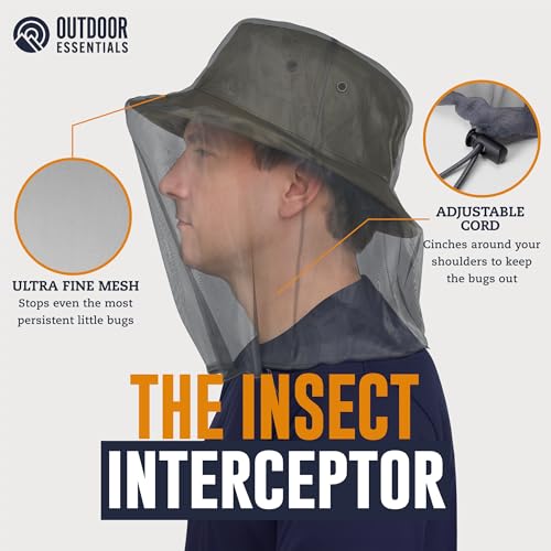 Mosquito Head Net - 2 Pieces Bug Face Protection for Men & Women - Gray