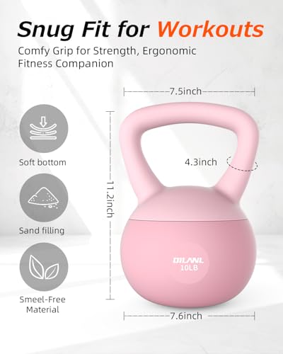 Soft Kettlebell 10 LB - Safe Strength Training with Non-Slip Grip