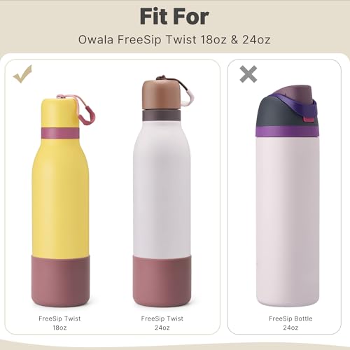 Silicone Boot for 18/24 oz Owala FreeSip Twist Water Bottle - Reddish Brown