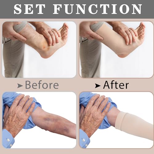 Zoooyawn Arm and Leg Protectors for Thin Skin - Beige & Black 4 Pairs