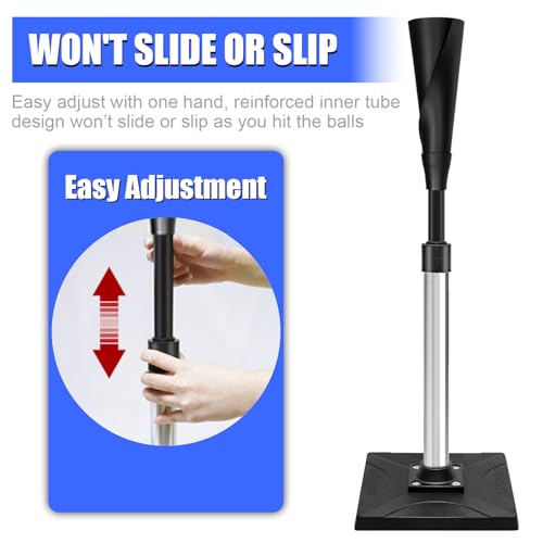 Baseball Batting Tee with Adjustable Height 25" to 37"