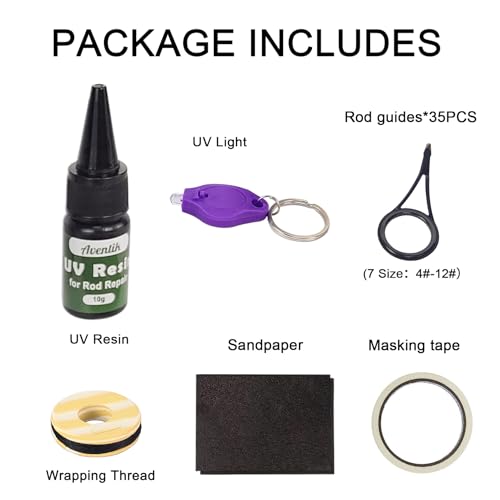 Fishing Rod Repair Kit with UV Glue - Small Size