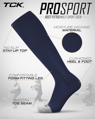 Durable Over the Calf Baseball Socks - Medium Navy