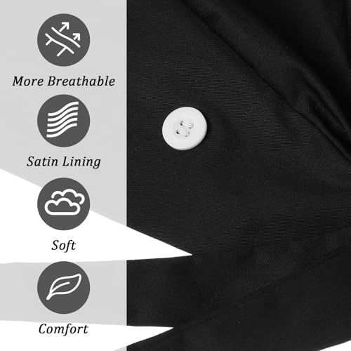 Adjustable Black Working Cap with Button & Sweatband