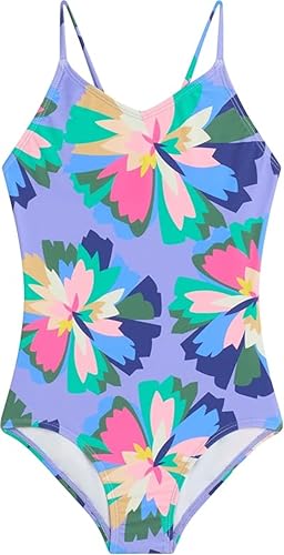 Kanu Surf Girls' Hurricane UPF 50 One-Piece Swimsuit - Kiana Purple, Size 10