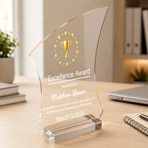 Custom Acrylic Award Plaque - Personalized Employee Recognition - Style 1