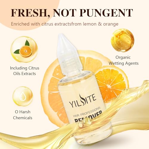 YILITE Fast Acting Tape in Hair Extension Remover, Wig Glue Remover, Hair Extensions Adhesive Remover &Glue Remover - Quick Dissolve Formula, Safe Gentle - 30ml