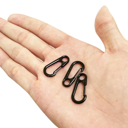 18-Piece Mini Carabiner Clips - 1.2-Inch Zinc Alloy Spring Snap Hooks