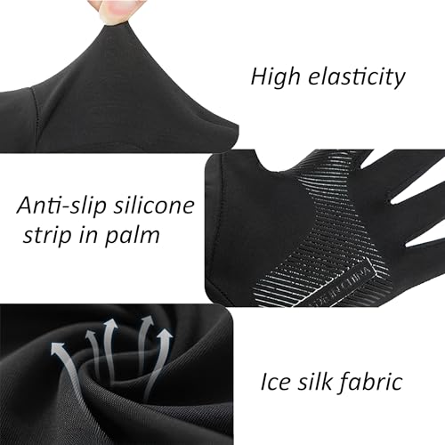 Breathable Half-Finger Cycling Gloves - UV Protection Mesh - Black, One Size