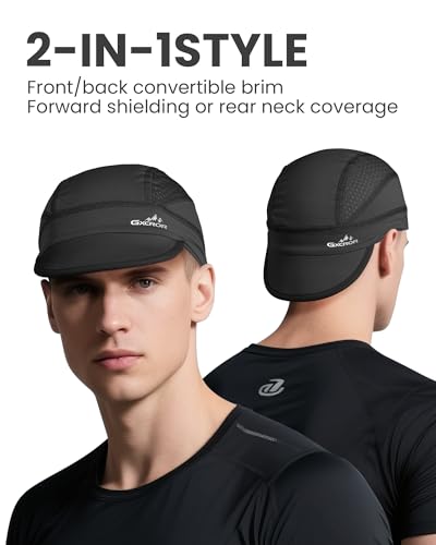 GXCROR Black Cooling Skull Cap for Men Women Lightweight Breathable Helmet Liner Sun Shield for Summer Cycling & Motorcycle