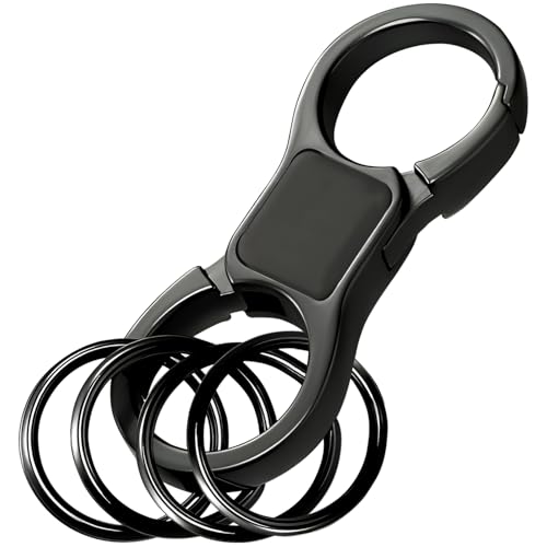 Heavy Duty Quick Release Keychain - Zinc Alloy Key Organizer with 4 Rings