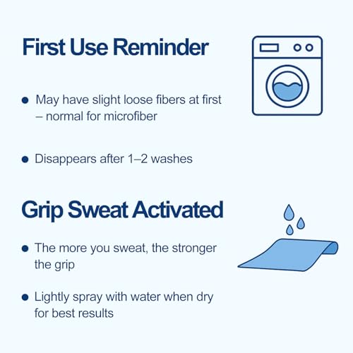 Hot Yoga Towel 2 Pack - Non-Slip Microfiber Sweat Absorbent 72" x 26.5" - Blue/Purple