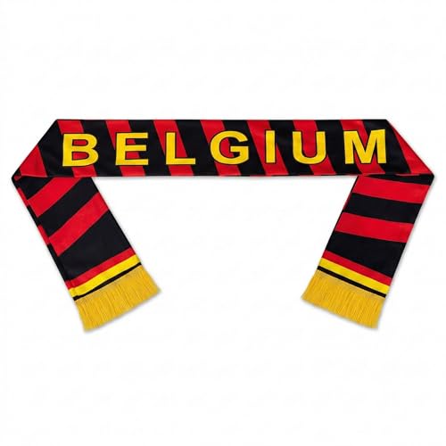 Belgium Reversible National Soccer Fan Knit Scarf - 70.9 x 6.3 inch