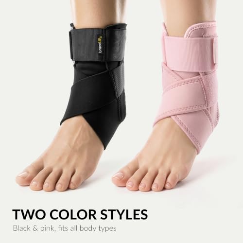 Ankle Brace for Pain Relief & Enhanced Stability - Adjustable Support for Sprains & Tendonitis (Black)