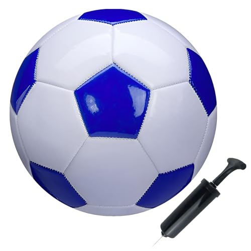 Soccer Ball Size 2,3,4,5 White Blue Outdoor and Indoor School Sports