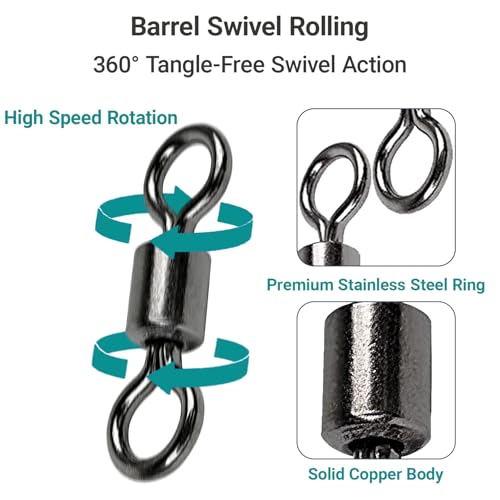 Heavy Duty Fishing Swivel Connector - 50lb, 50 pcs