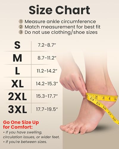KEMFORD Beige Open Toe Compression Socks 15-20mmHg for Ankle & Foot Support - 1 Pair, XX-Large