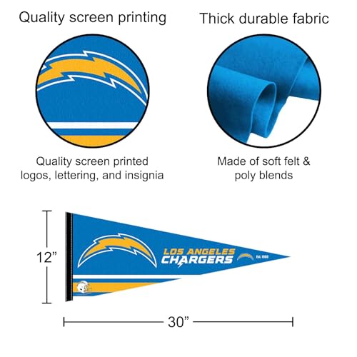 Los Angeles Chargers Pennant Banner Flag - 12x30 Inch Felt