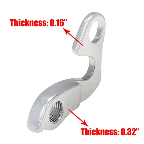 Bicycle Derailleur Hanger - 2 Pack, M9 Thread, Silver Tone
