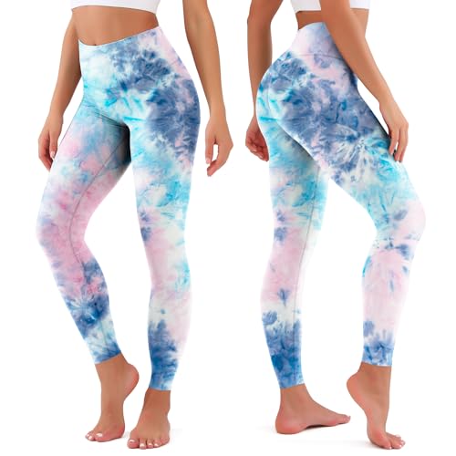 Buttery Soft High Waisted Capri Leggings with Tummy Control - Powder Blue, Large-X-Large