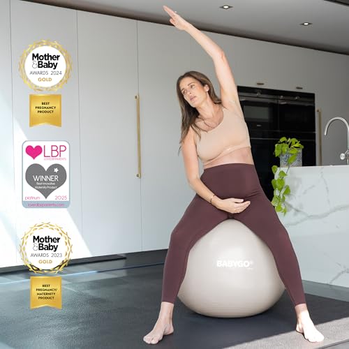Birthing Ball Set - Pregnancy Yoga & Exercise Ball 65cm Oatmeal