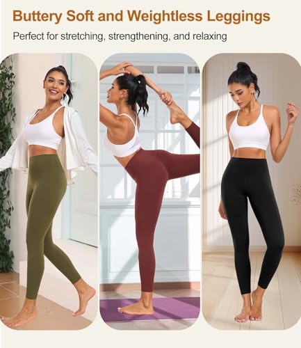 wirarpa Women's High Waisted Soft Yoga Pants 25" - Medium Black