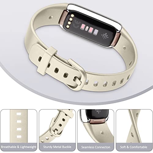 Tobfit Metallic Gold Small Replacement Band for Fitbit Luxe - Sport Silicone Strap