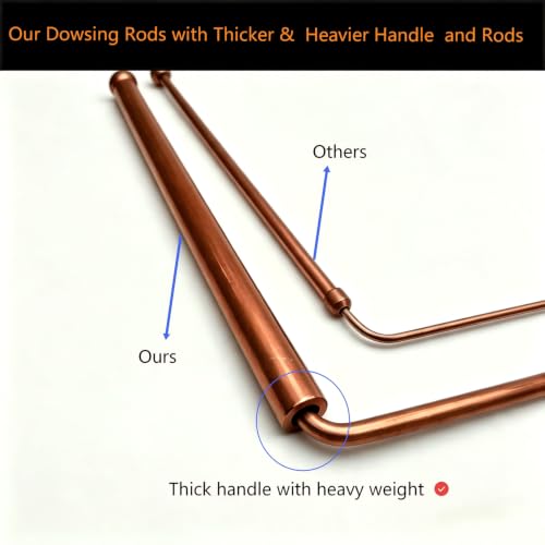 Copper Dowsing Rods Set - 2PCS Spirit Hunter Divining Tools for Water & Minerals