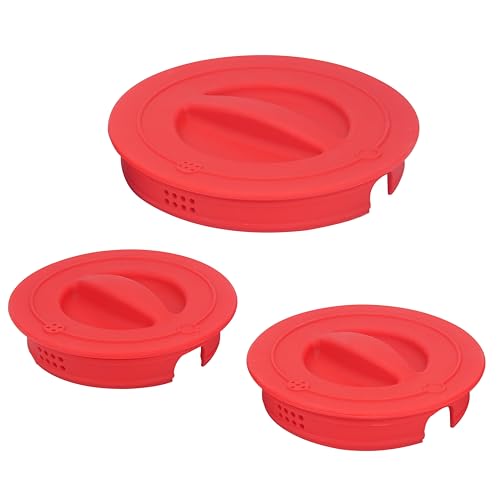 Purekra 3 Pack Silicone Replacement Lids for Pyrex 1-Cup, 2-Cup & 4-Cup Measuring Cups, Food-Grade & Dishwasher Safe