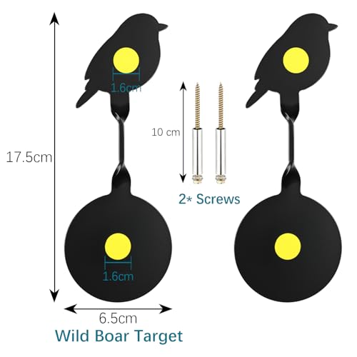 2-Pack Auto Reset Steel Spinner Targets for Shooting - Bird