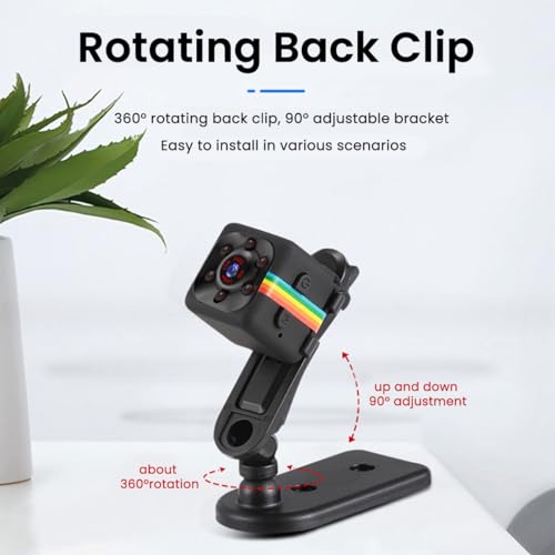 No WiFi Security Camera, Spy Camera with 32GB Memory Card,1080P FHD Small Camera, Portable Miniguard Cam with Night Vision, Motion Detection, Loop Storage, 360¡Æ Rotating Bracket
