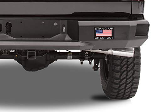 3x5 Inch USA Flag Bumper Sticker - Stand Up Or Get Out