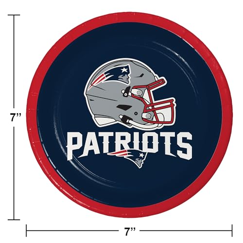 New England Patriots Dessert Plates - 48 Count, 7" Round