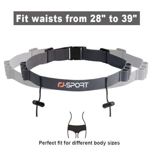Race Number Belt with 6 Gel Loops for Triathlon - Black