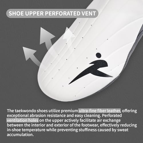 DEWEAR Fitness Unisex Taekwondo Karate Martial Arts Shoes 10 White & Black Kids Youth Adult