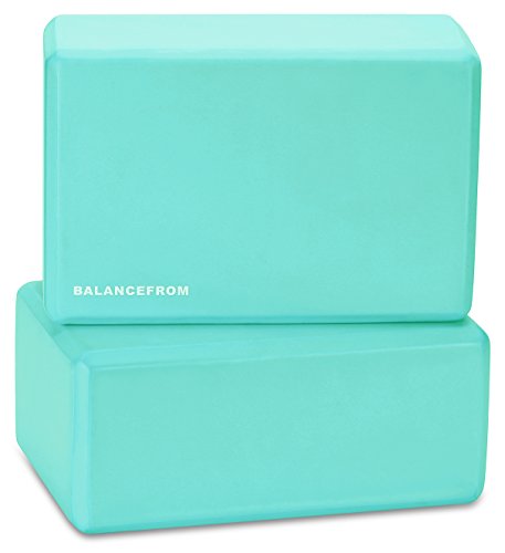 High Density Yoga Blocks - Set of 2, 9"x6"x4" Each - Green
