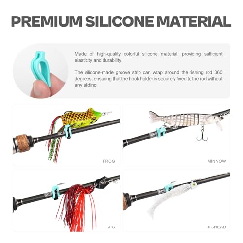 Fishing Hook Keeper - Silicone Holder for All Rods, 12-Pack - Mix Colors