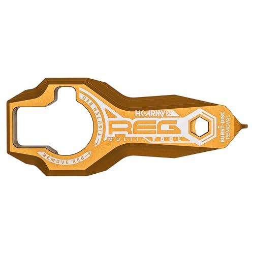 HK Army Tank Regulator Multi-Tool with O-Rings, Burst Disc & Carabiner - Gold