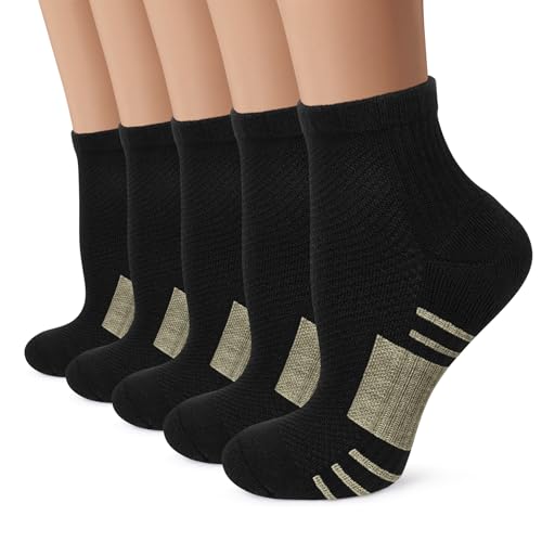 Iseasoo Copper Ankle Compression Socks for Men & Women 5 Pairs