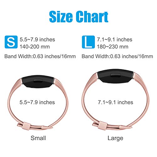 3 Pack Soft TPU Bands for Fitbit Inspire 2/HR/Ace 2 - Rose Gold/Gold/Silver