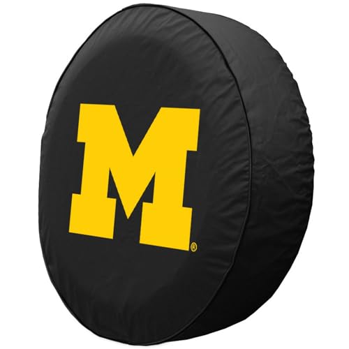 University of Michigan Tire Cover - Exact Fit Black Vinyl (32.25"x12")
